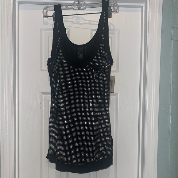 Guess Black and White Studded Tank Top - Picture 2 of 6